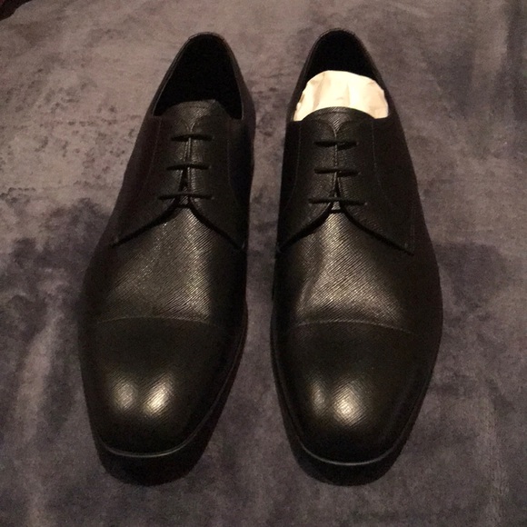 PRADA SAFFIANO BUSINESS SHOES 2EC062 BLACK NEW - Picture 7 of 8